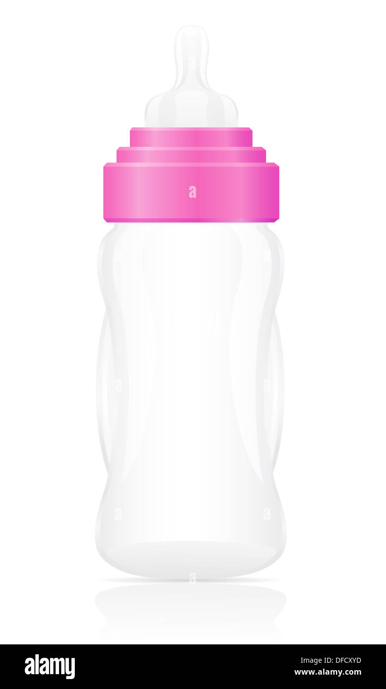 baby bottle pink illustration isolated on white background Stock Photo ...