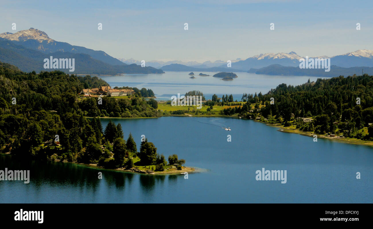 View across the lakes at Llao llao near San Carlos de Bariloche, Argentina Stock Photo