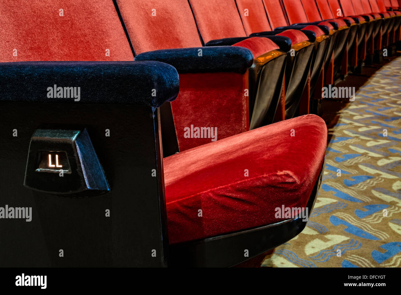 Rows LL at the iconic Radio City Music Hall Theater in New York City. Stock Photo
