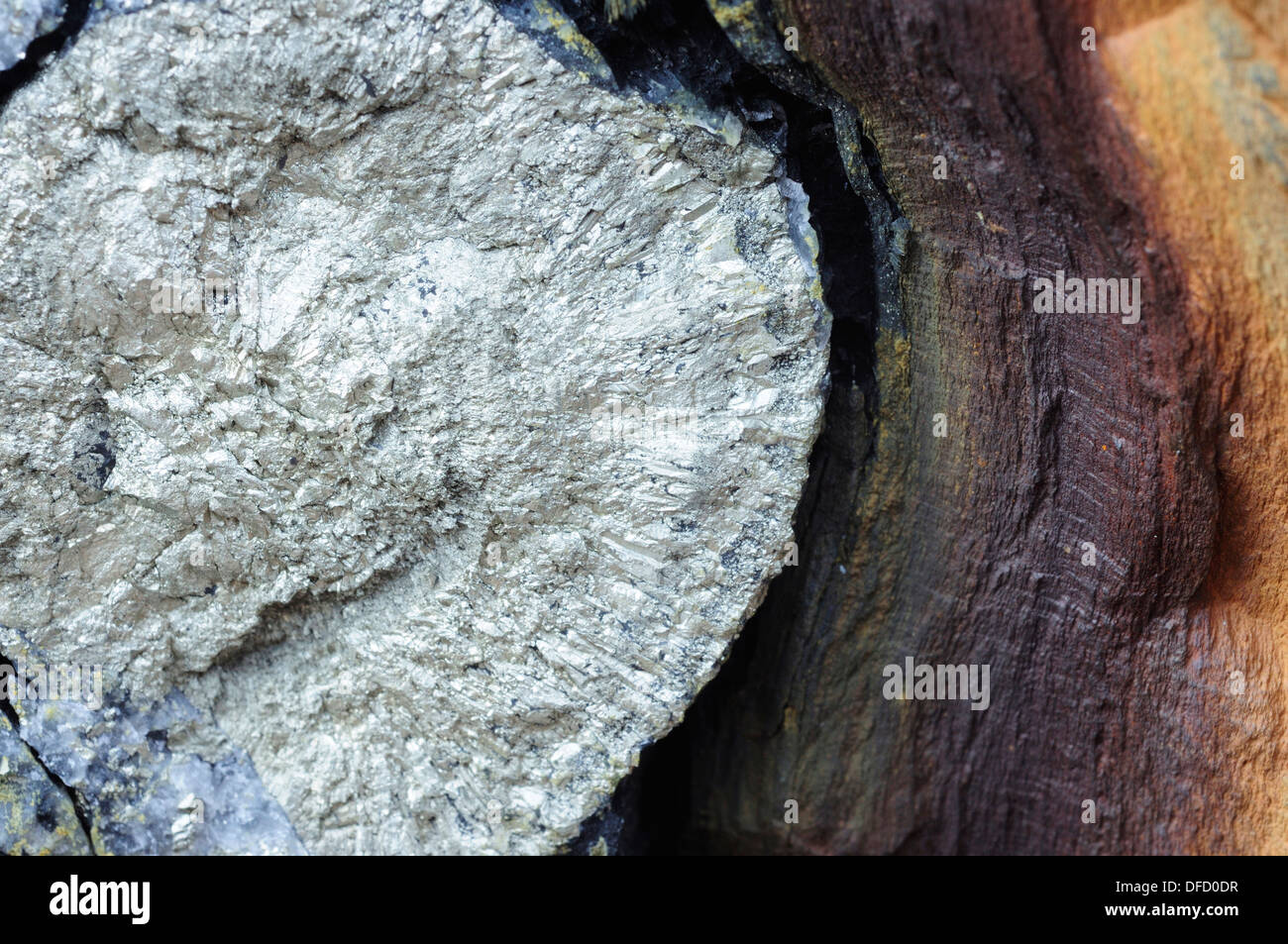 Mineral seams in stone Stock Photo