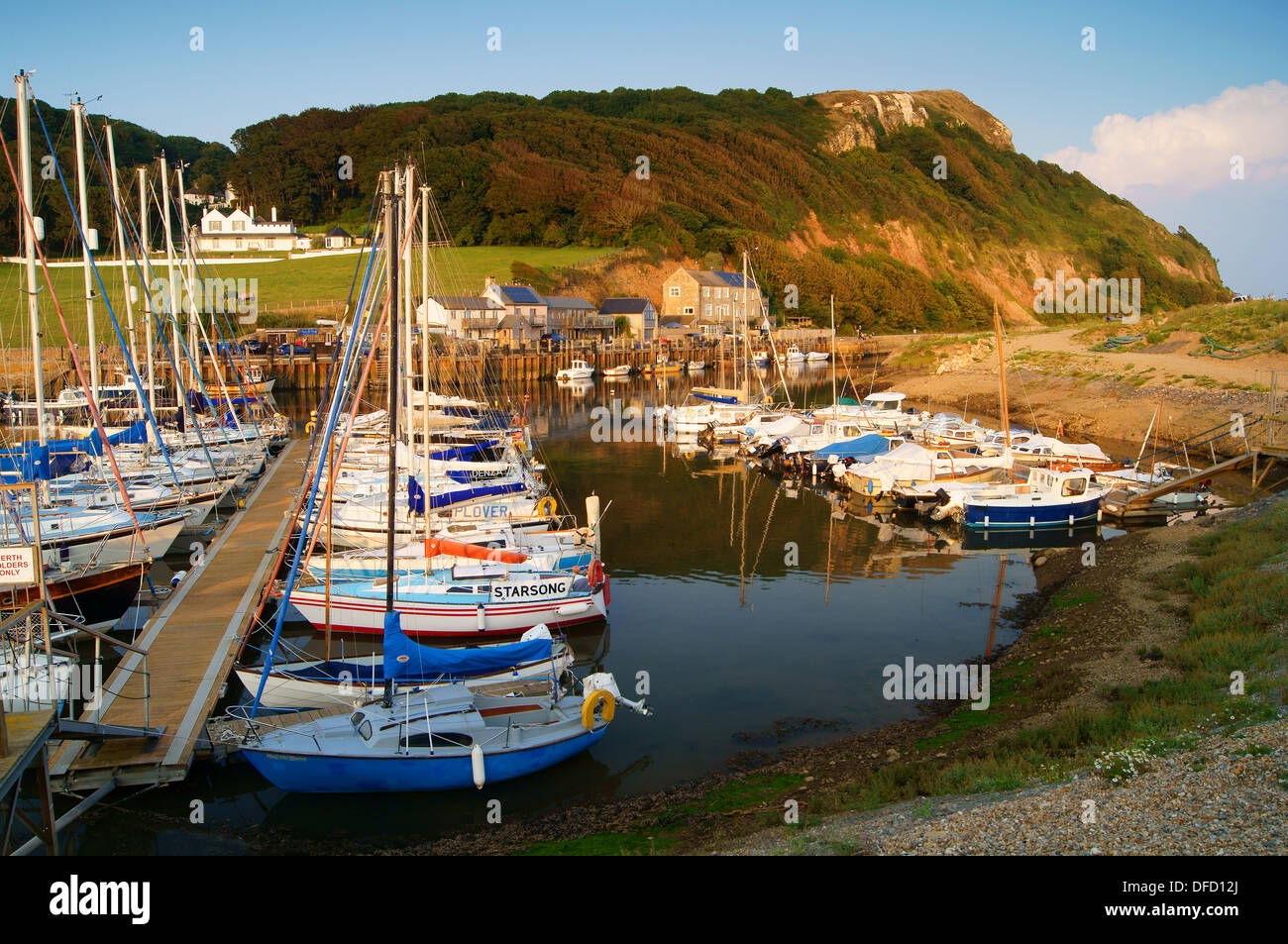 UK,Devon,Axmouth Harbour & Haven Cliff Stock Photo