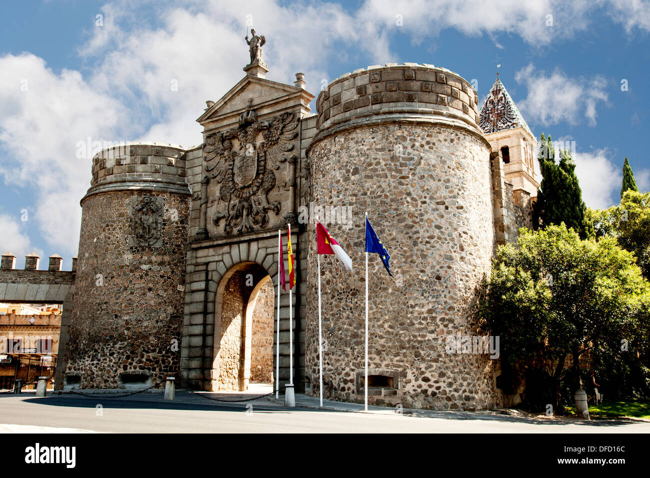 Puerta Vieja de Bisagra, Bisagra gate, Toledo Castile-La Mancha, Spain, Puerta Nueva de Bisagra Spain Stock Photo