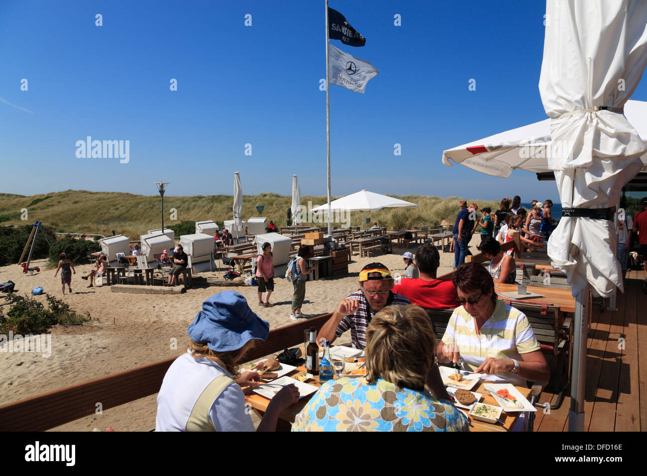 Beach Restaurant SANSIBAR near Rantum, Sylt Island, Schleswig-Holstein, Germany Stock Photo