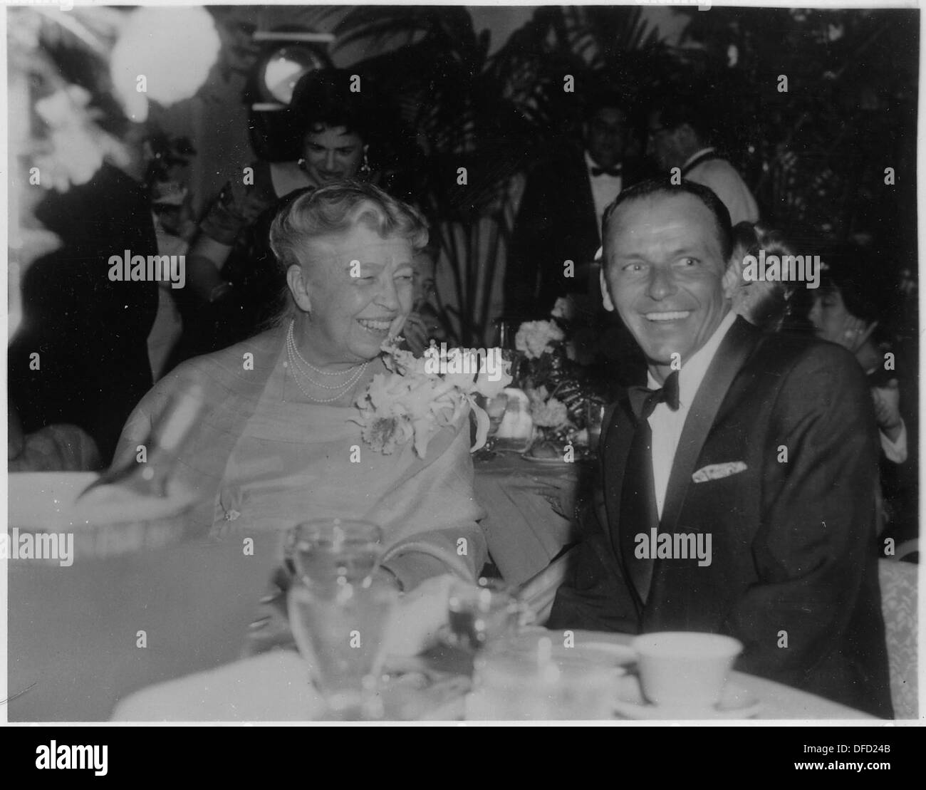 Eleanor Roosevelt and Frank Sinatra at Girl's Town Ball in Florida 196156 Stock Photo