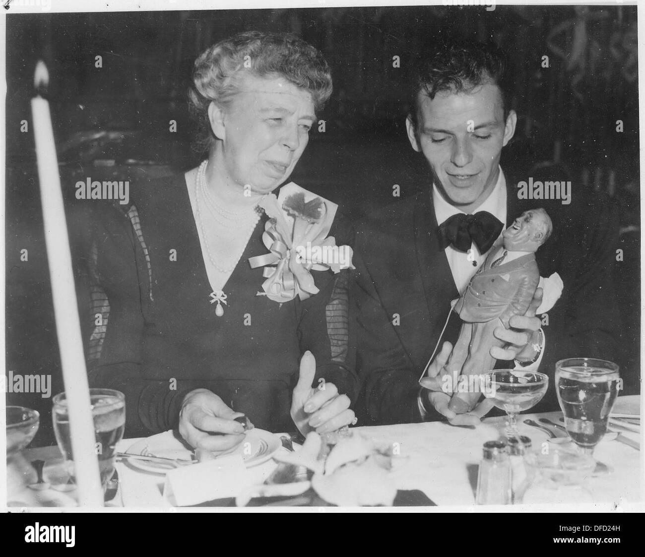 Eleanor Roosevelt and Frank Sinatra in Los Angleles, California 196117 Stock Photo
