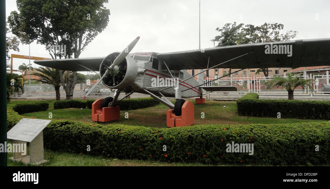 El Rio Caroni, the airplane flown by Jimmie Angel when discovered Angel falls. Airport of Ciudad Bolivar, Venezuela Stock Photo