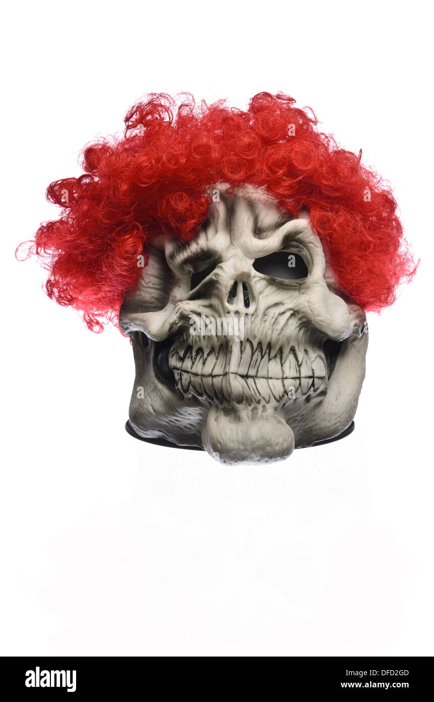 Red Hair Ghost Mask Stock Photo