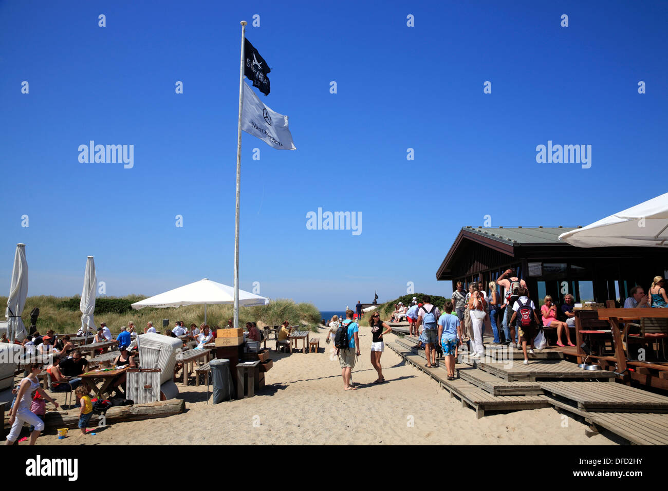 Beach Restaurant SANSIBAR near Rantum, Sylt island, Schleswig Holstein, Germany Stock Photo