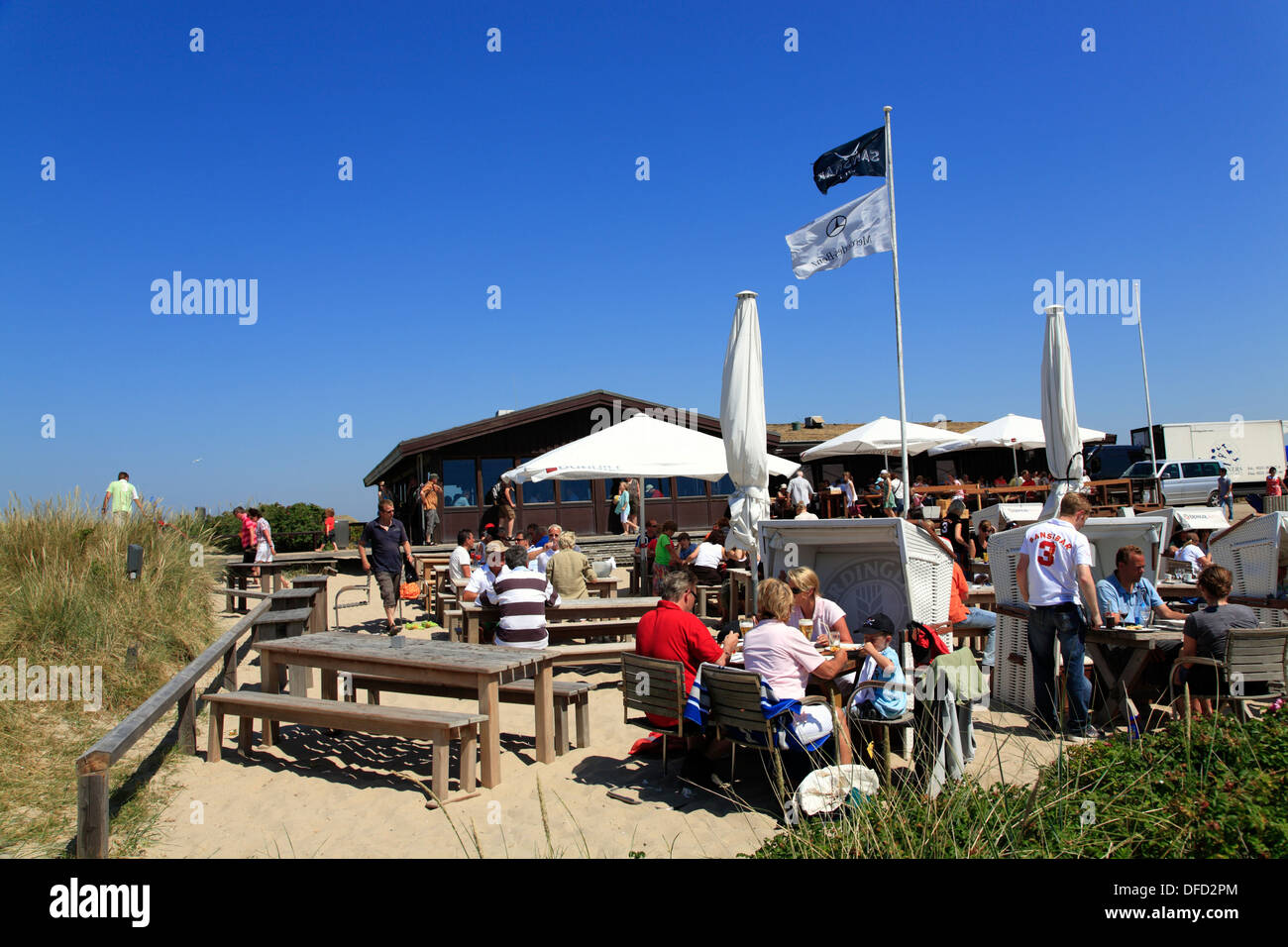 Beach Restaurant Sansibar near Rantum, Sylt Island, Schleswig-Holstein, Germany Stock Photo