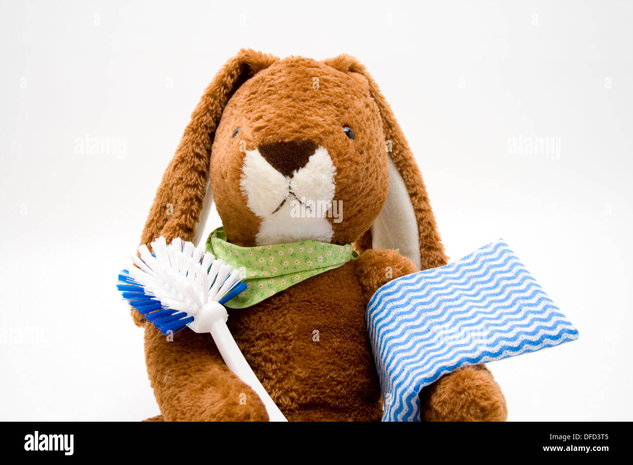 Brush Rabbbit Rabbit with rinsing brushes Stock Photo - Alamy