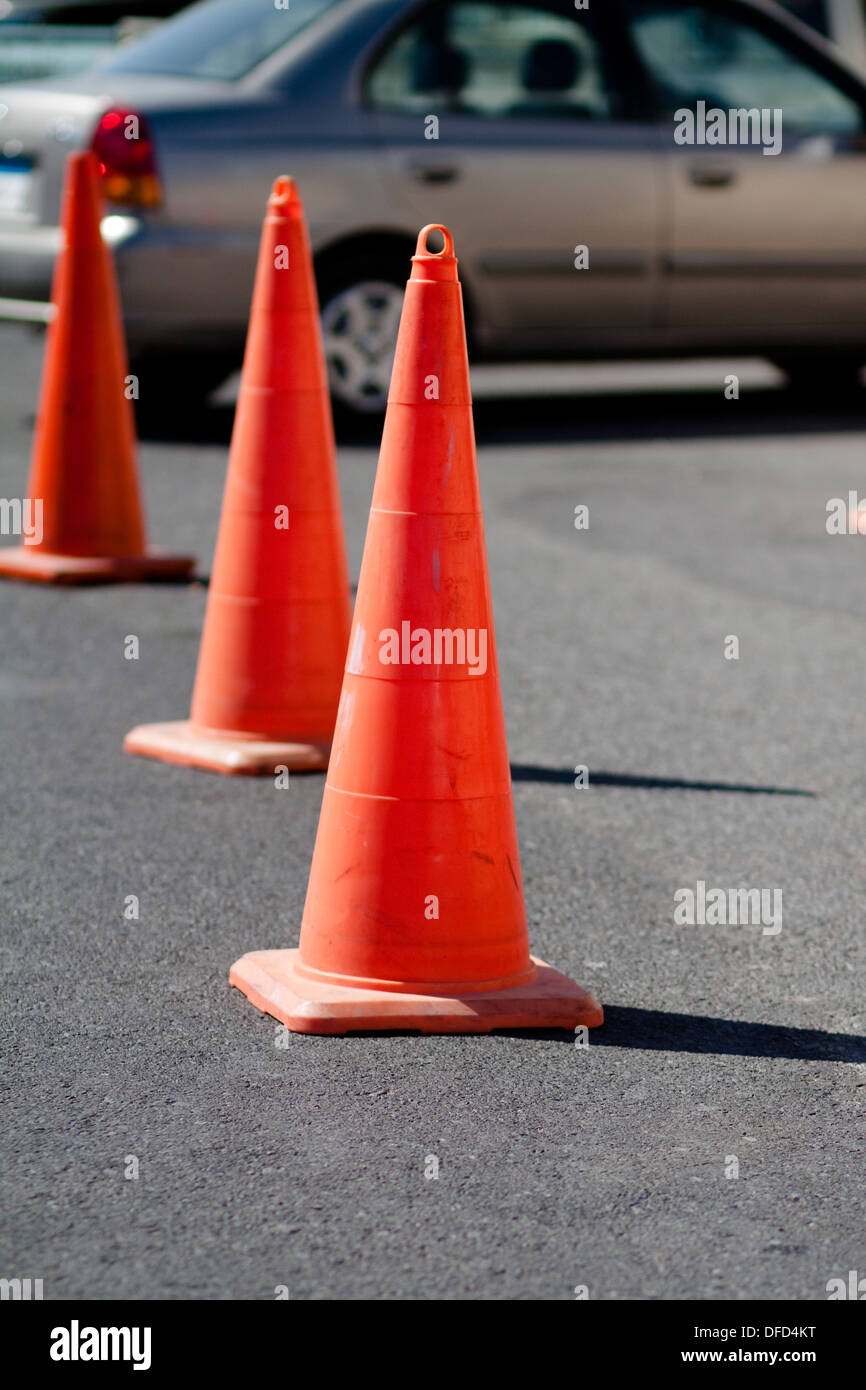 Street cone on street Stock Photo - Alamy