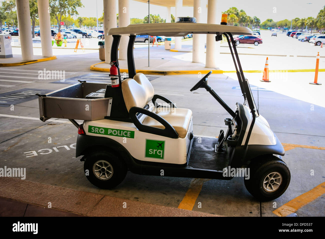 A Sarasota Airport Poilce Golf Cart outside the terminal in Florida Stock Photo Alamy