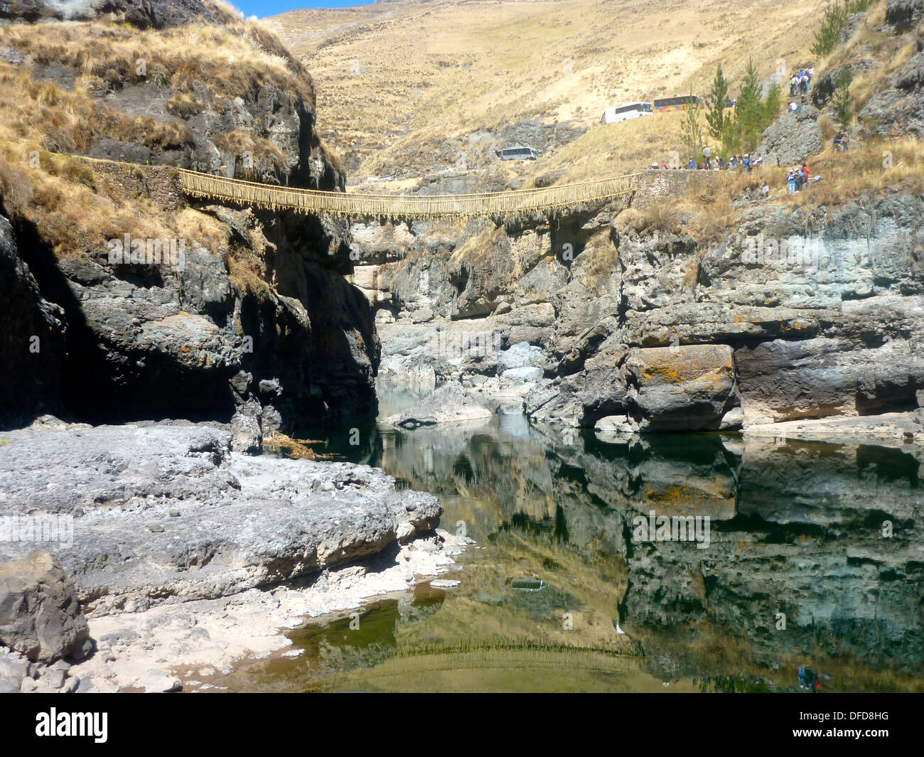 Inca rope bridge andes hi-res stock photography and images - Alamy