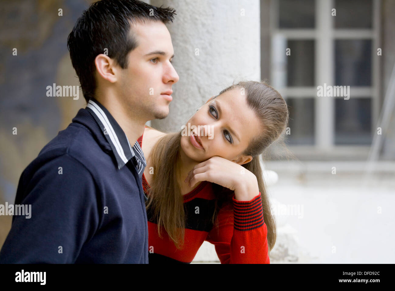 But she in love with young man hi-res stock photography and images