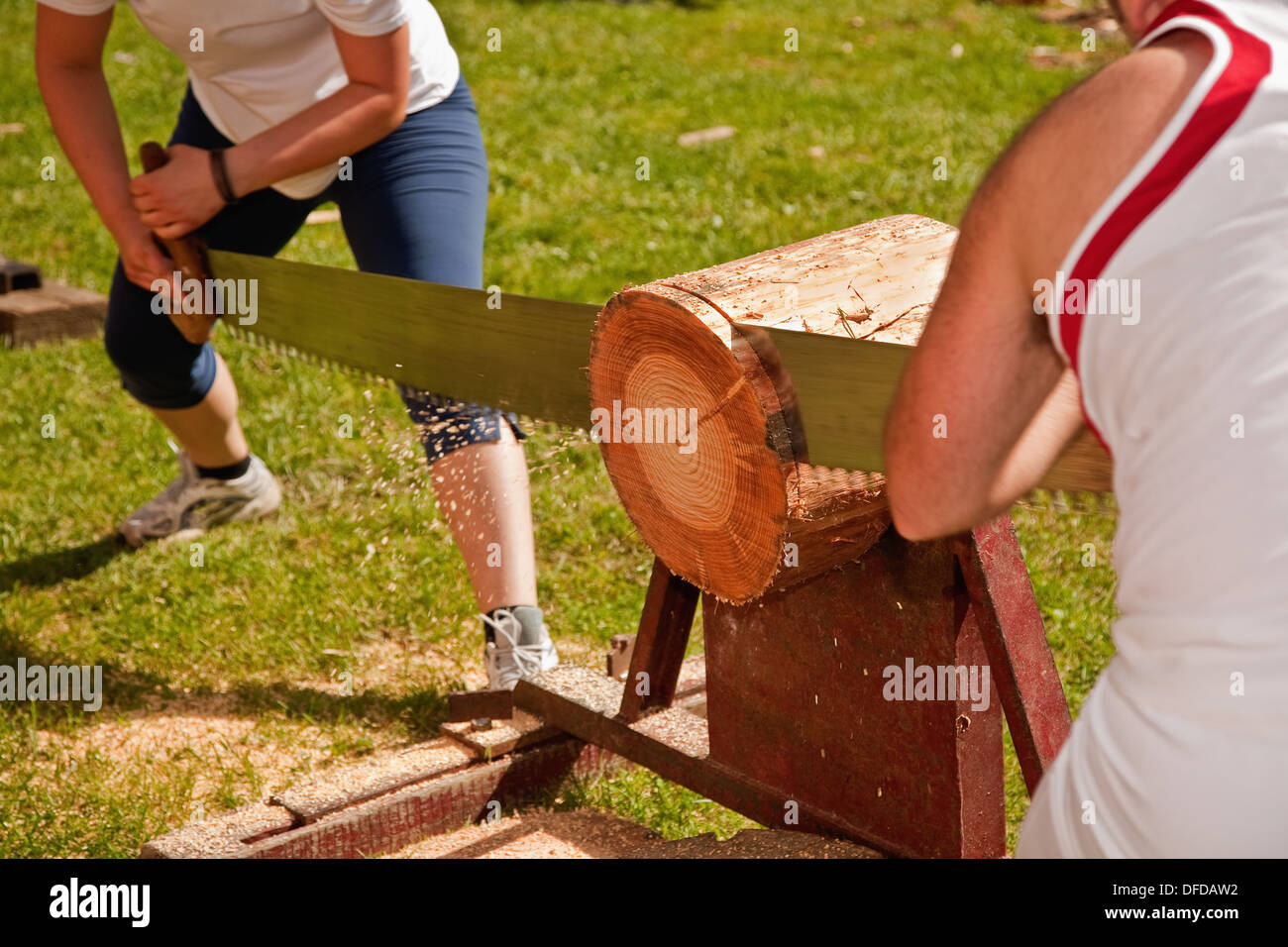 A Basque Country tronzalariak working Stock Photo Alamy