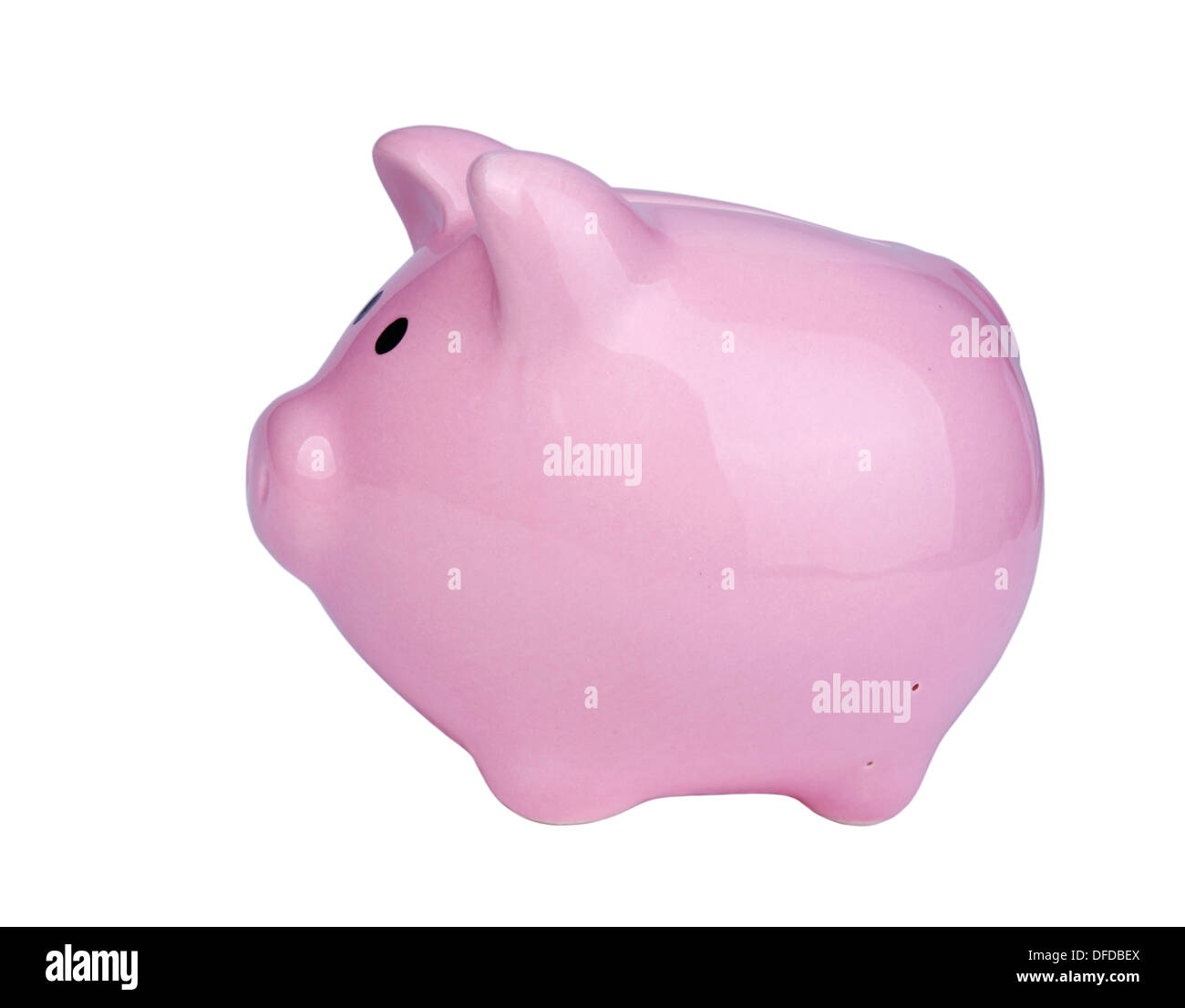 Pink piggy bank isolated on white background Stock Photo - Alamy