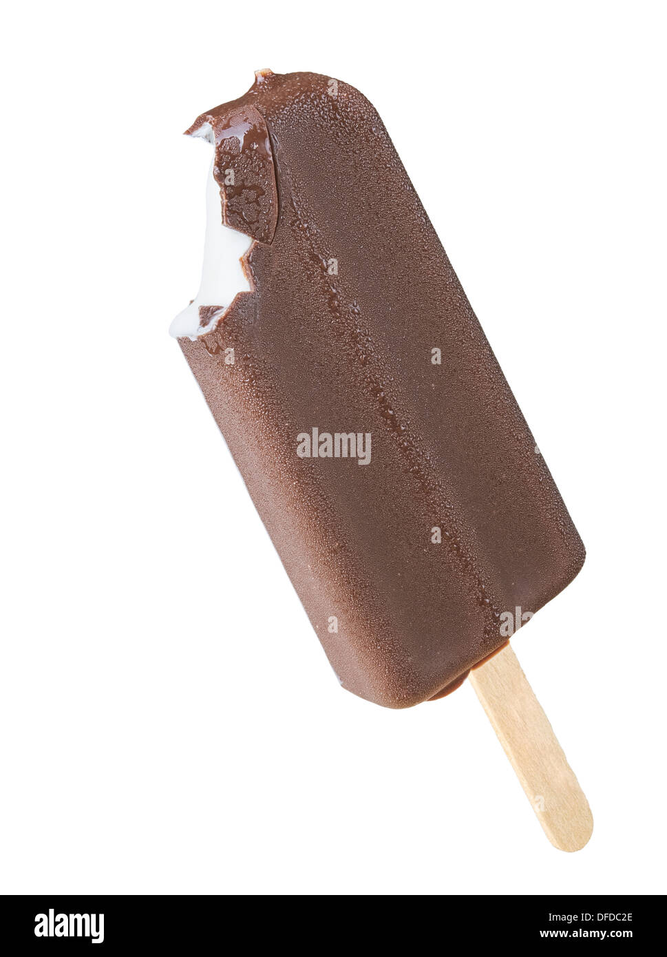classic chocolate ice cream with drops isolated on white background Stock Photo