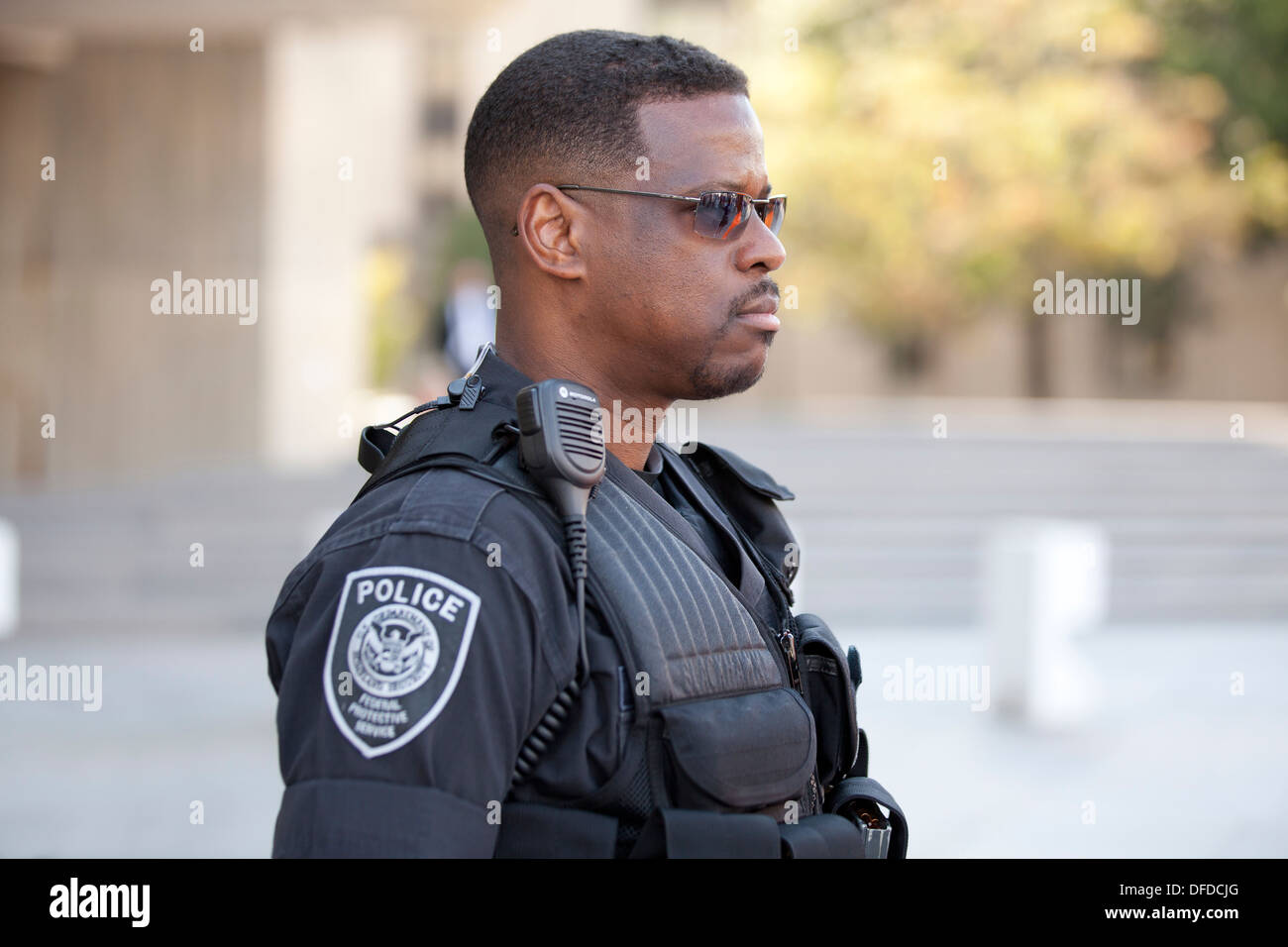 US Homeland Security (Federal Protective Service) policeman - Washington, DC USA Stock Photo