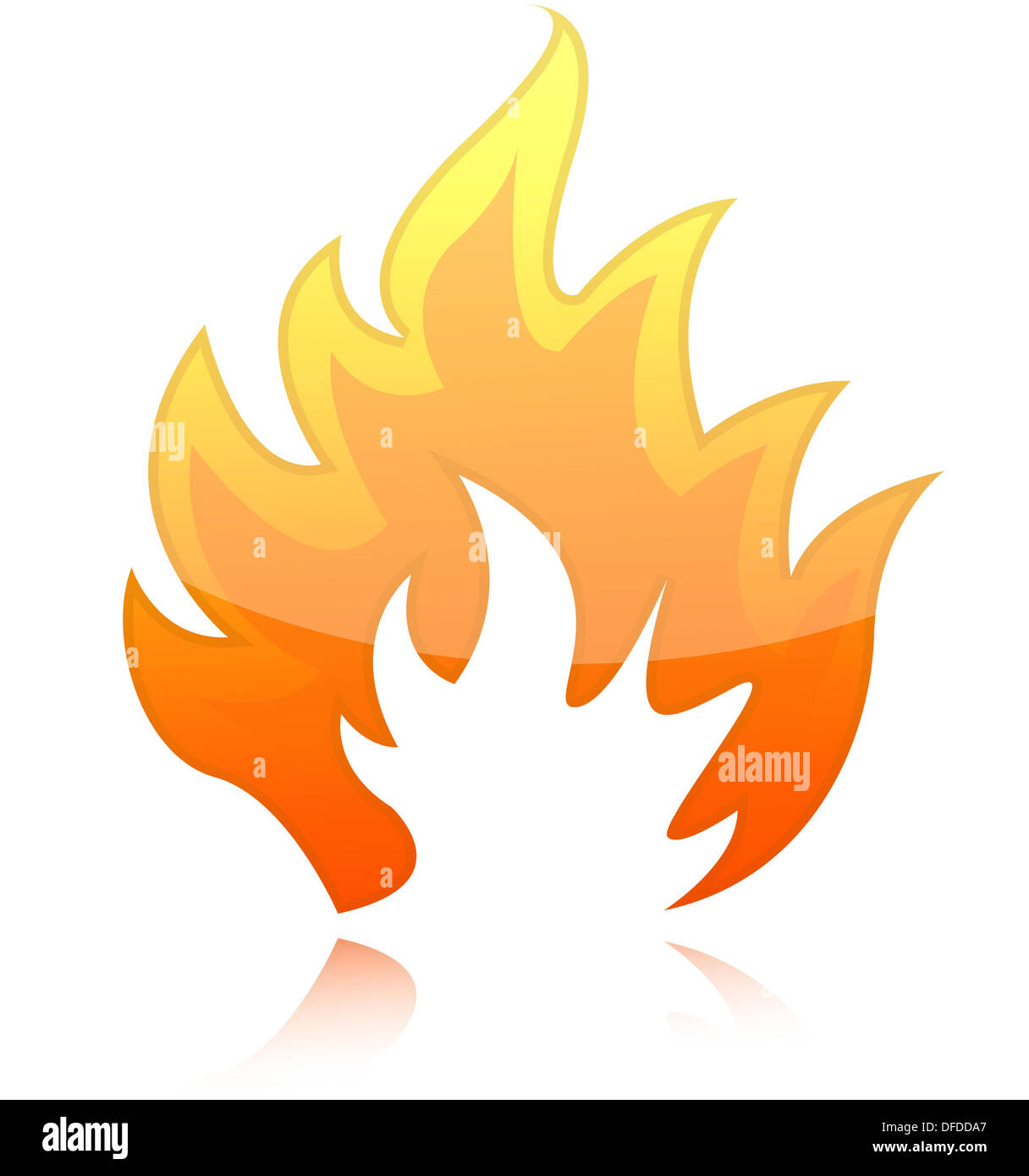 Illustration of fire flames isolated over a white background Stock ...