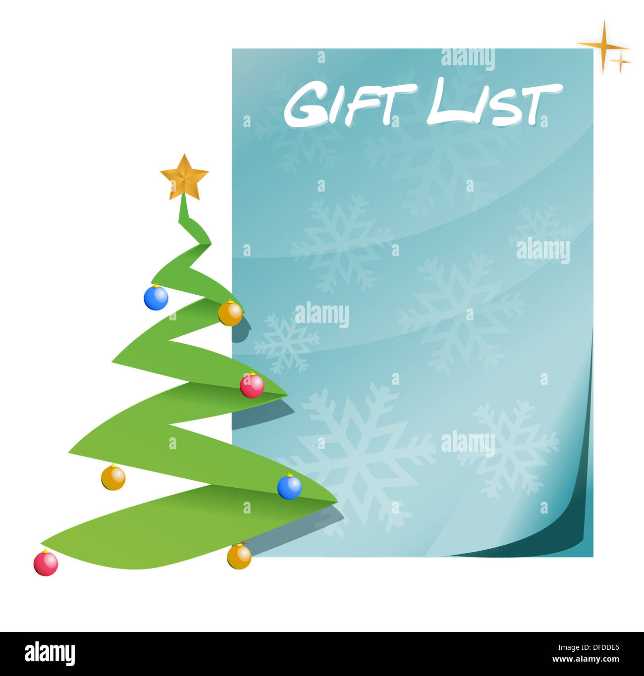 gift-list-with-christmas-tree-illustration-stock-photo-alamy
