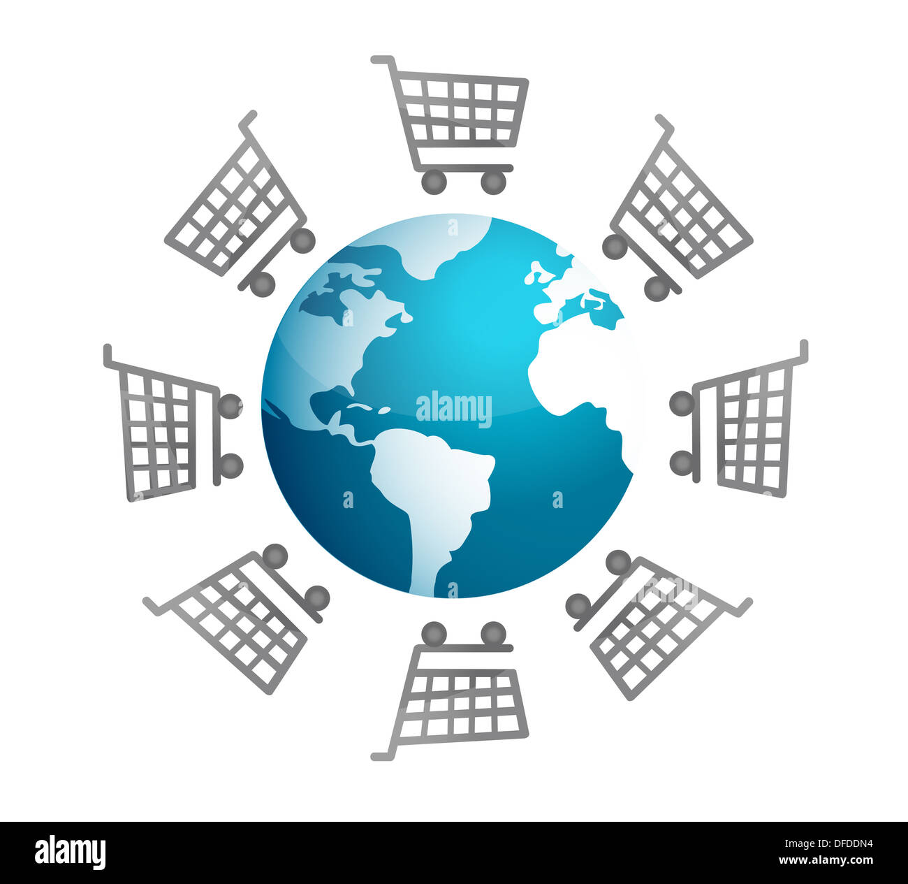 Supermarket aligned trolley Cut Out Stock Images & Pictures Alamy