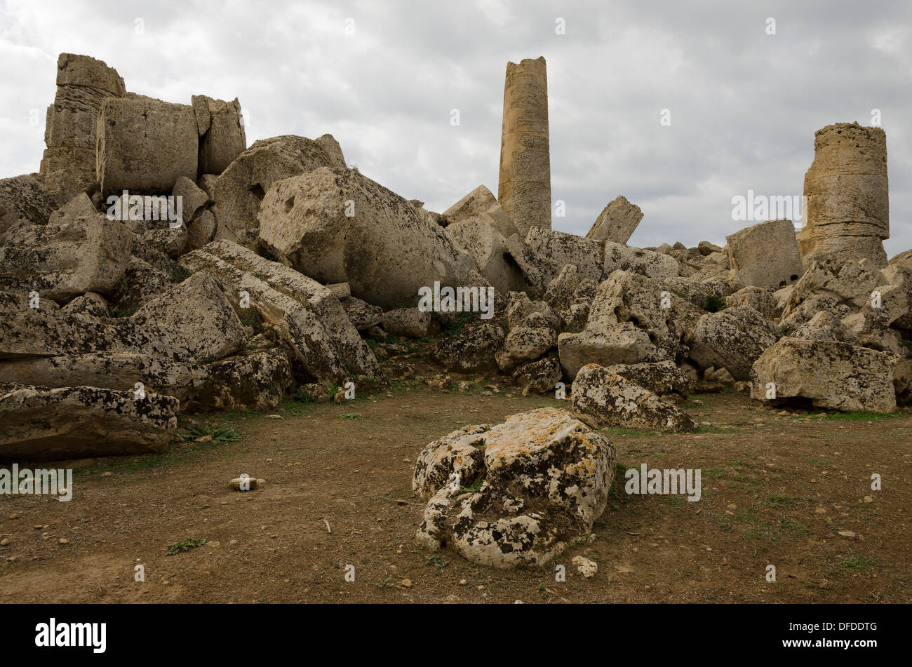 ruins of a Greek temple in Selinunte, Sicily Stock Photo