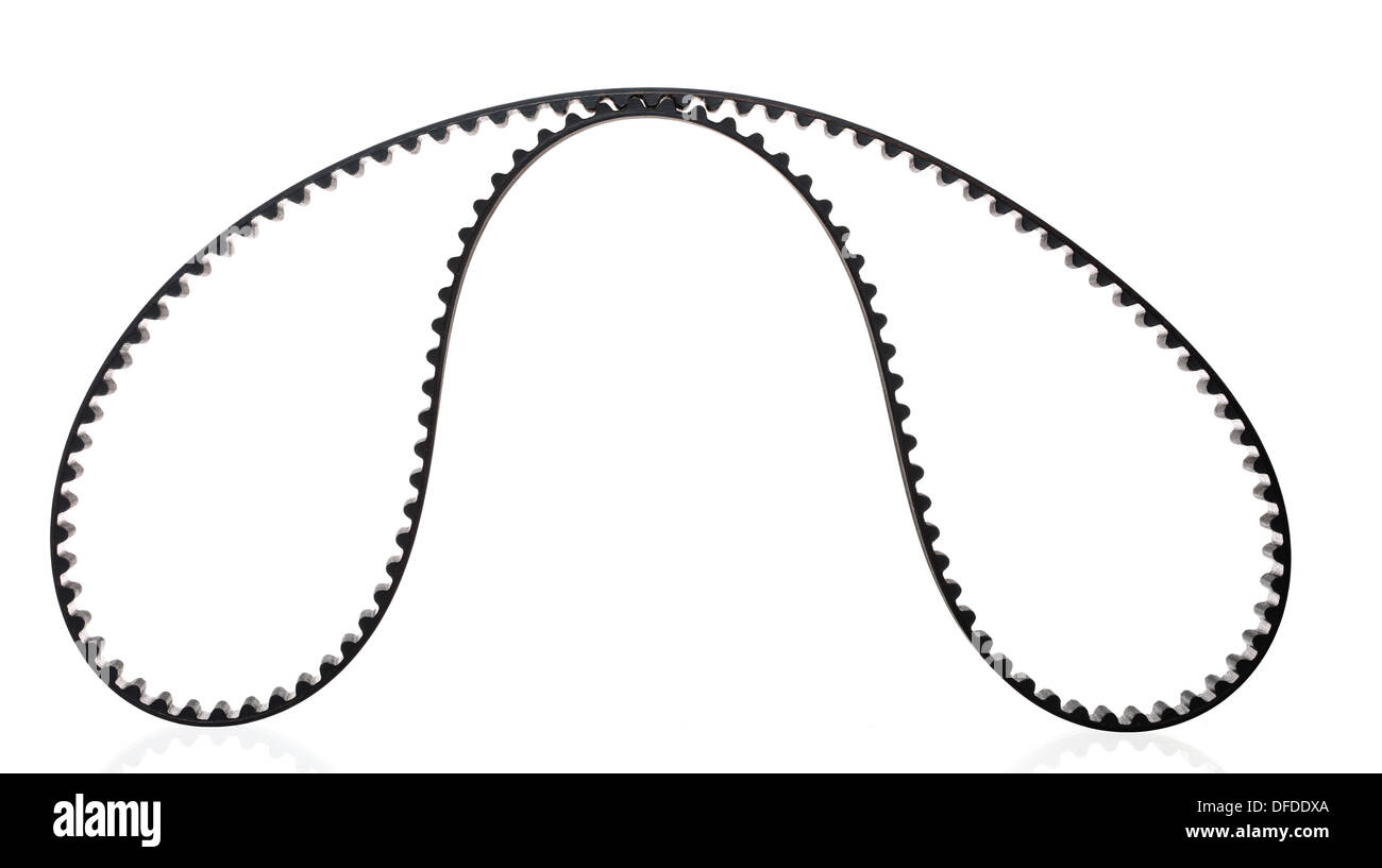 belt car engine timing belt isolated on white background Stock Photo