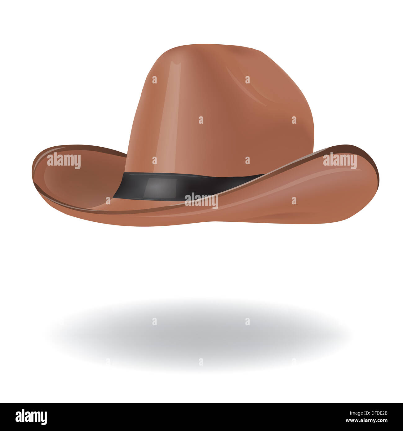 Brown cowboy hat isolated on white Stock Photo - Alamy