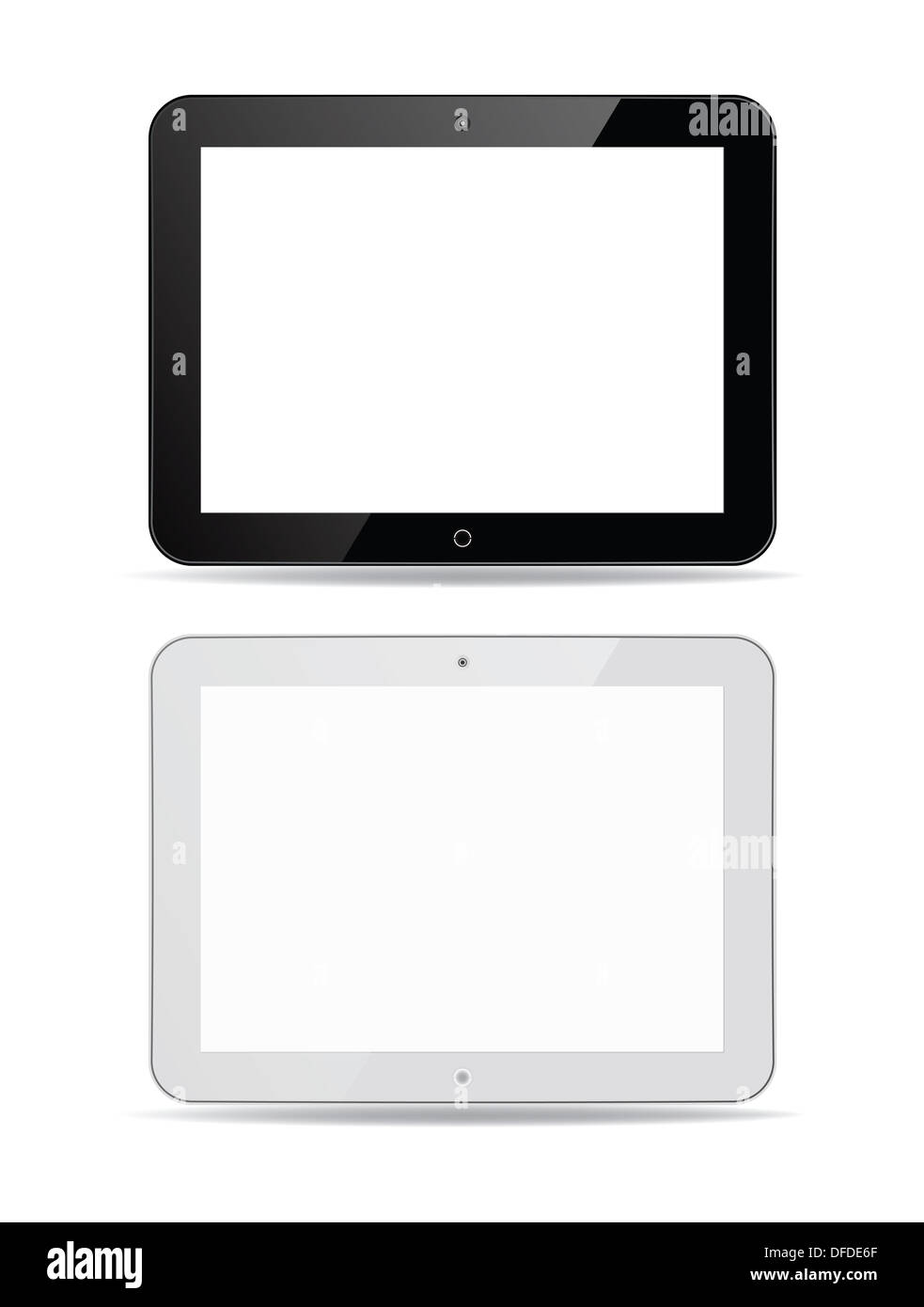 Black and White computer tablet touchscreen Stock Photo