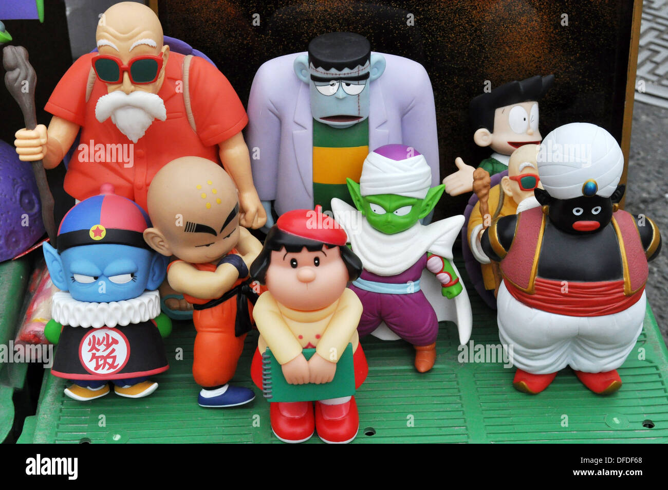 Kyoto (Japan) comics characters dolls sold at the Tenjin flea market