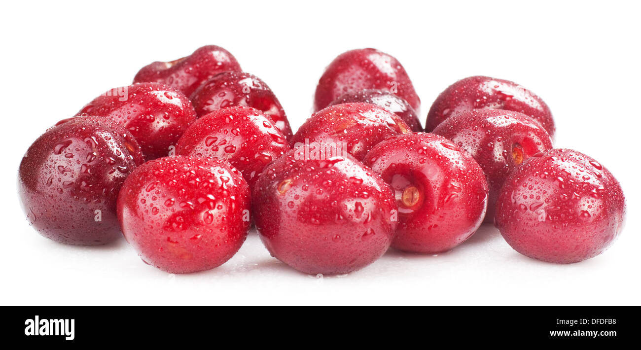 Closeup bright red cherry hi-res stock photography and images - Alamy