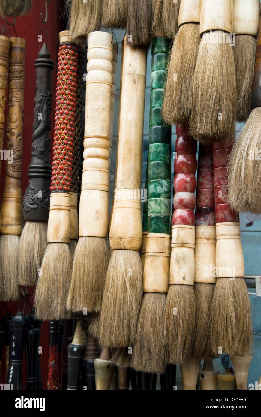 Antique Chinese paint brushes for sale at Panjiayuan market, Beijing