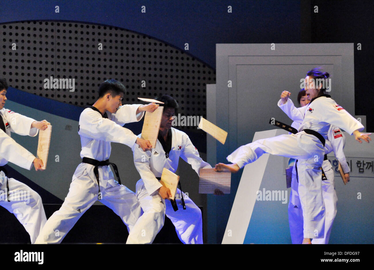 Seoul (South Korea) taekwondo show in Seoul Square Stock Photo