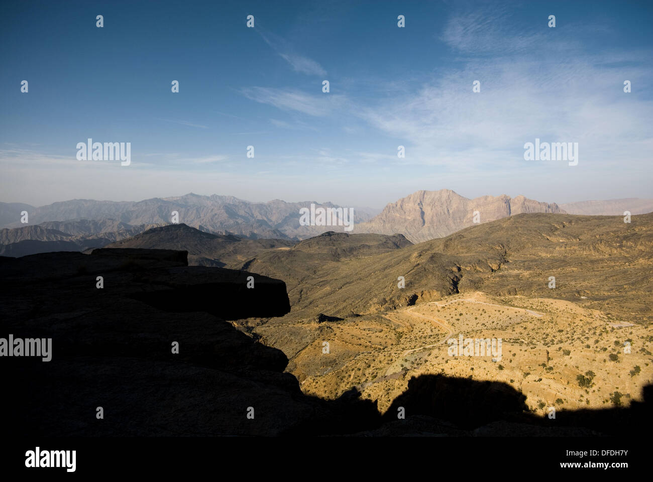 View of the valley (wadi), Wadi Bani Auf, Oman Stock Photo Alamy