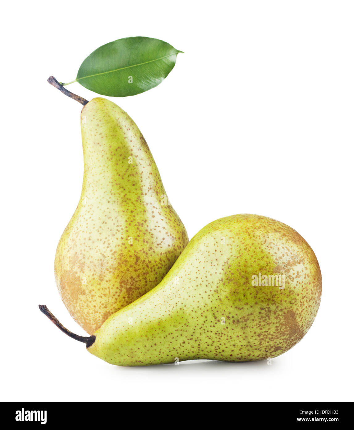 two ripe pears isolated on white background Stock Photo