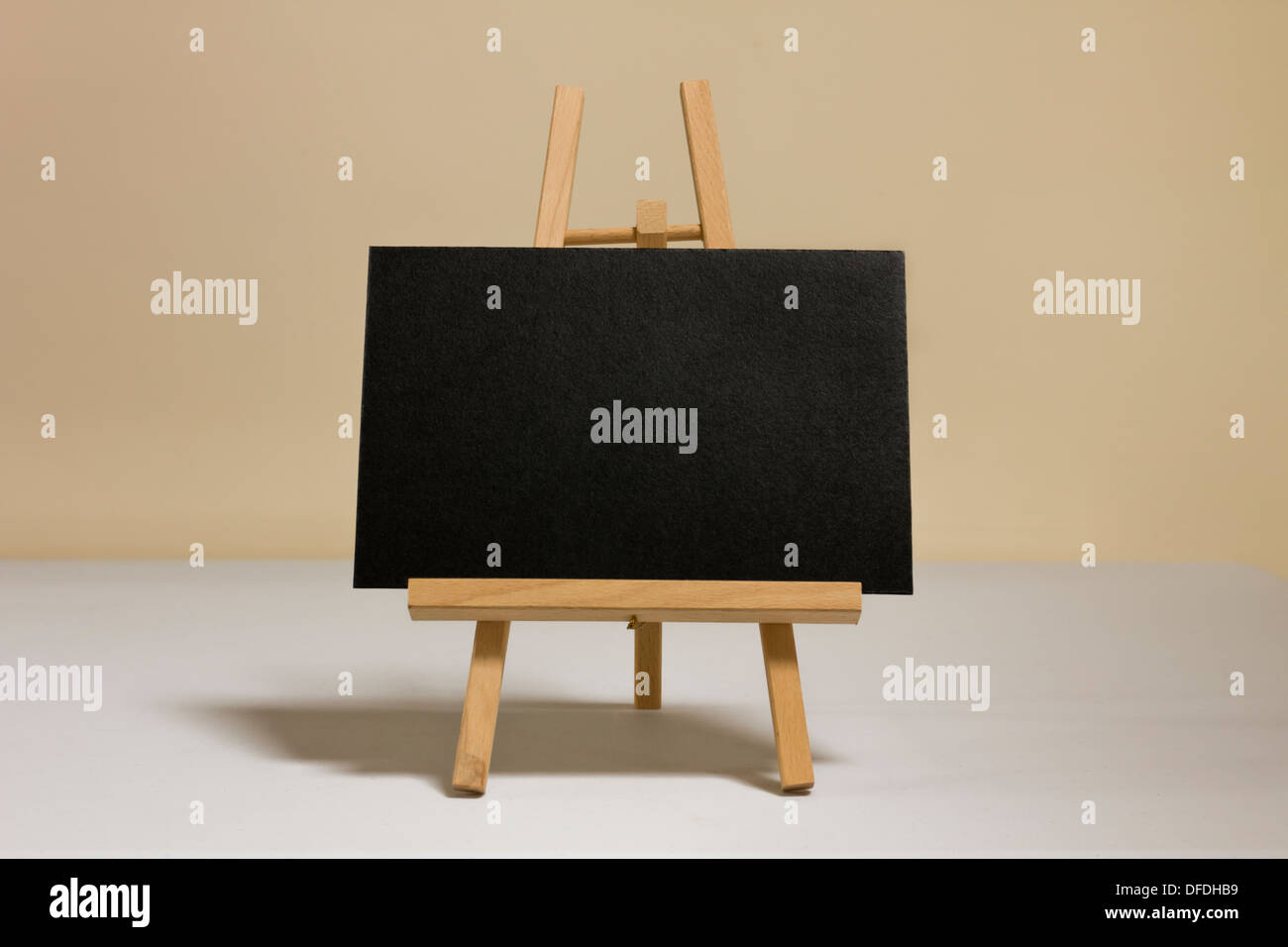 Blackboard on wooden easel Stock Photo Alamy