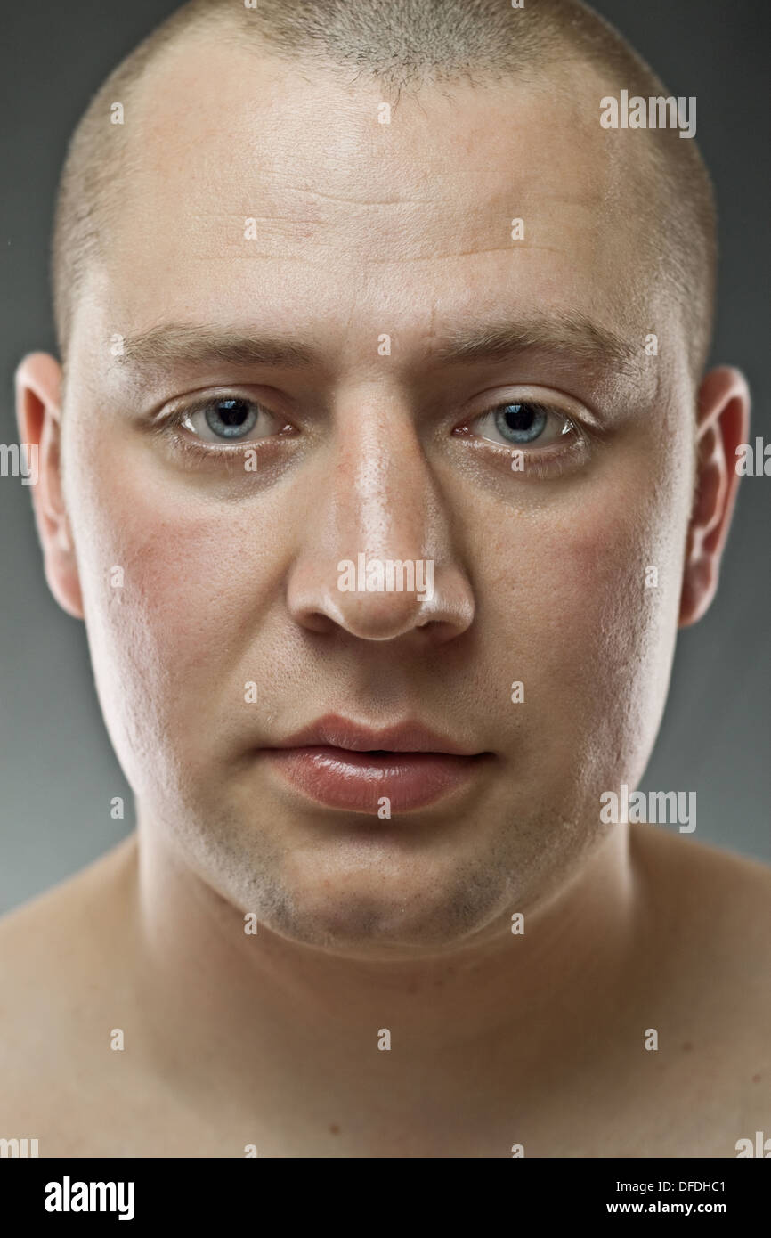 Normal man portrait in studio, high detail Stock Photo - Alamy