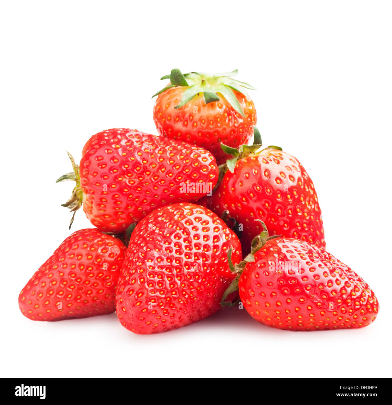 Fresh ripe strawberries on a white background Stock Photo - Alamy