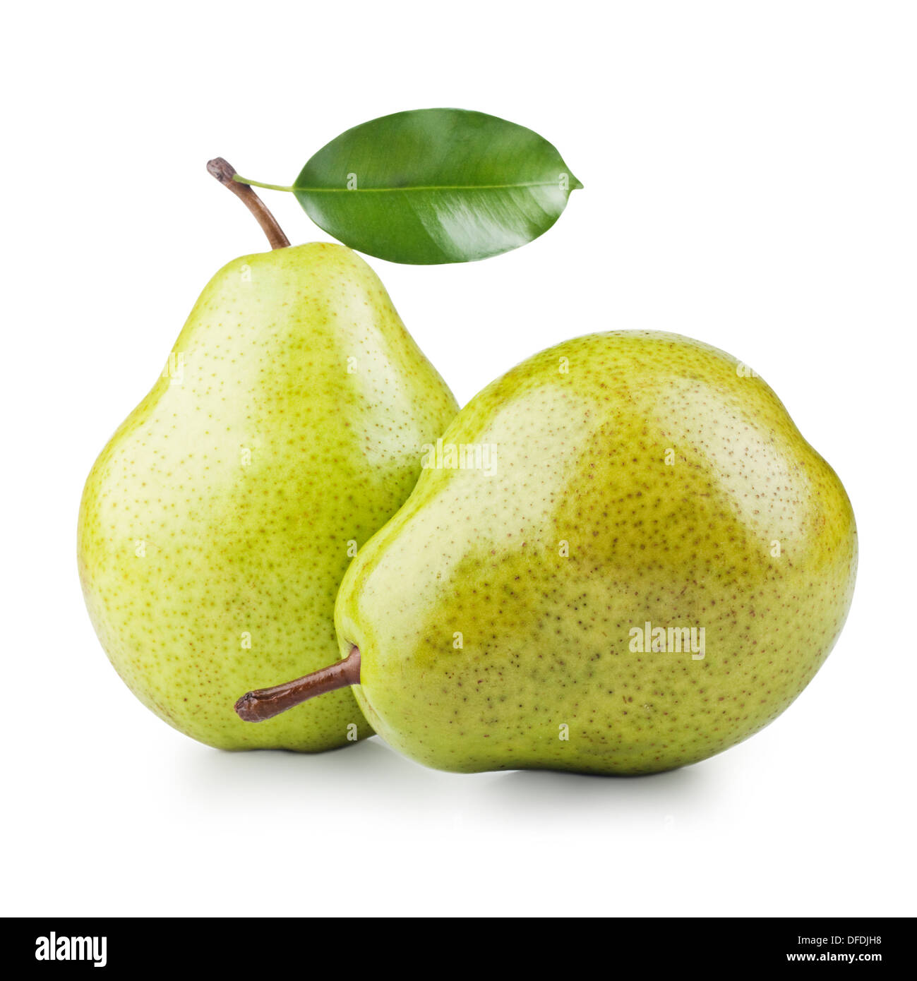 two ripe pears isolated on white background Stock Photo