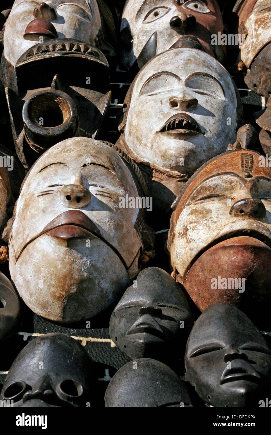 African masks, New York Stock Photo Alamy