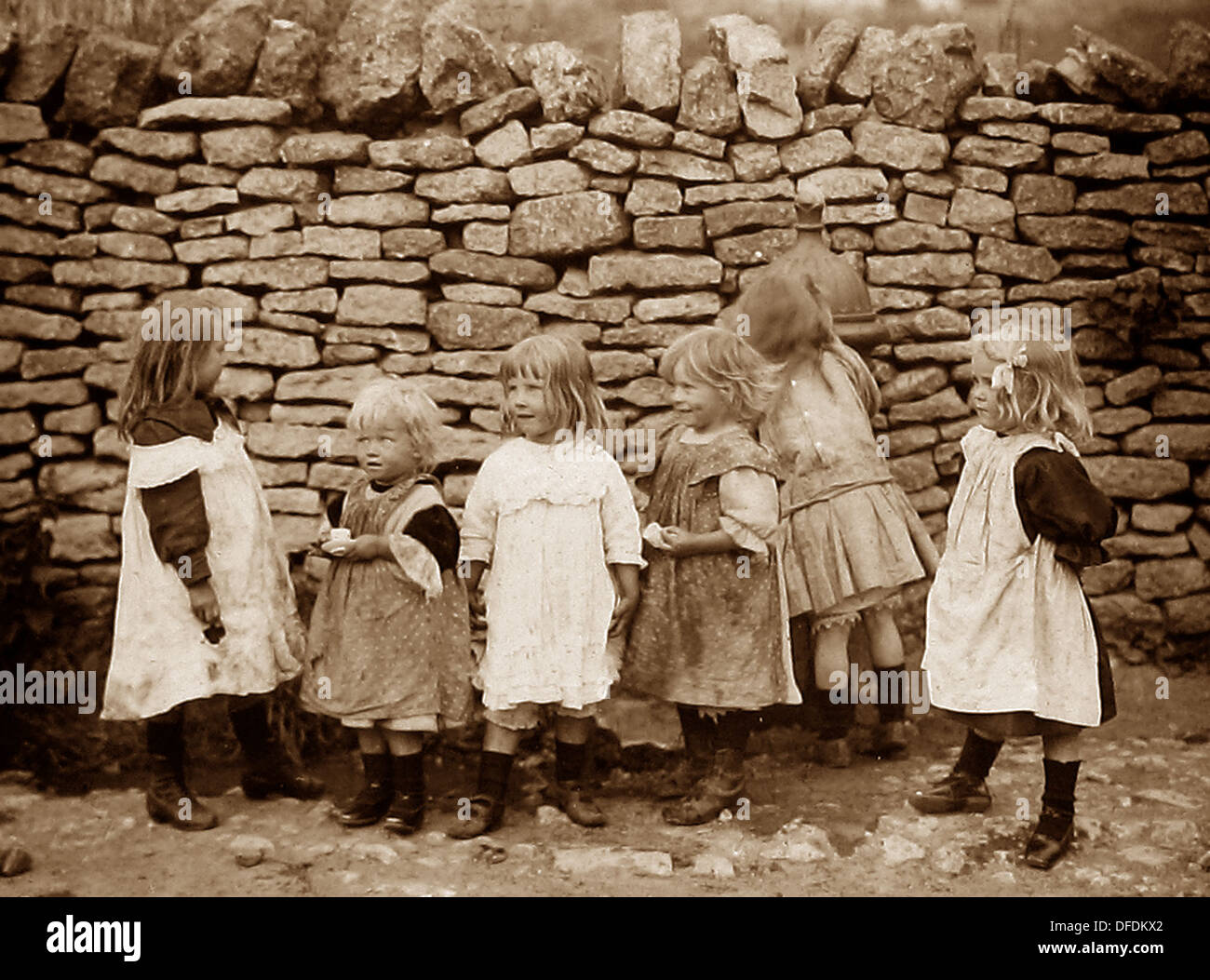 Friends Victorian period Stock Photo