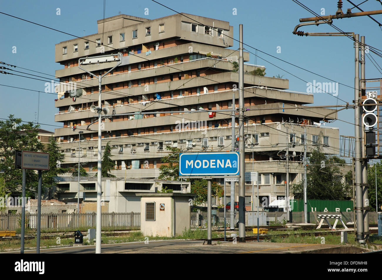 Modena, Italy condo by the train station Stock Photo Alamy