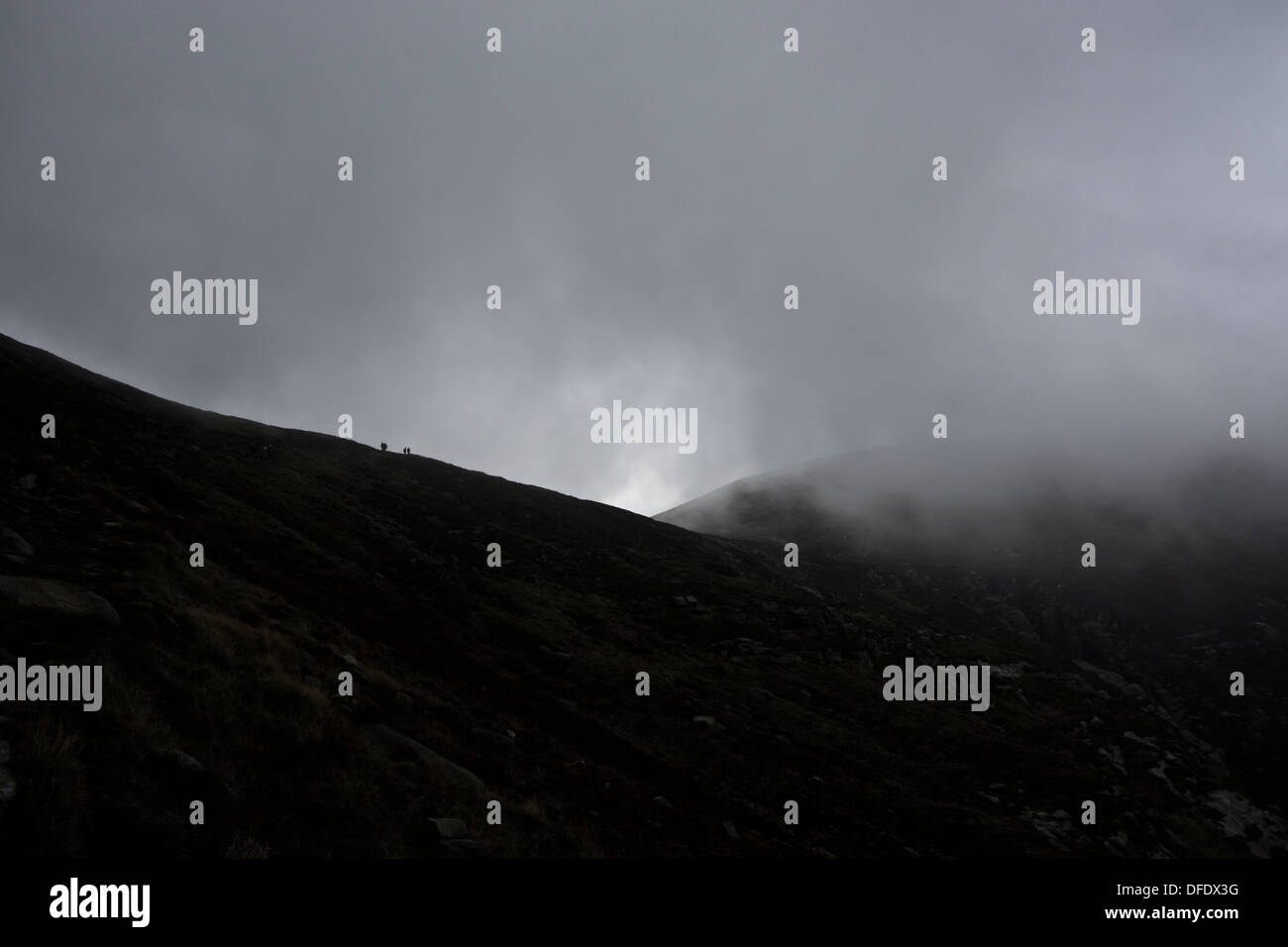 Mist Slieve Donard Mourne Mountains Stock Photo