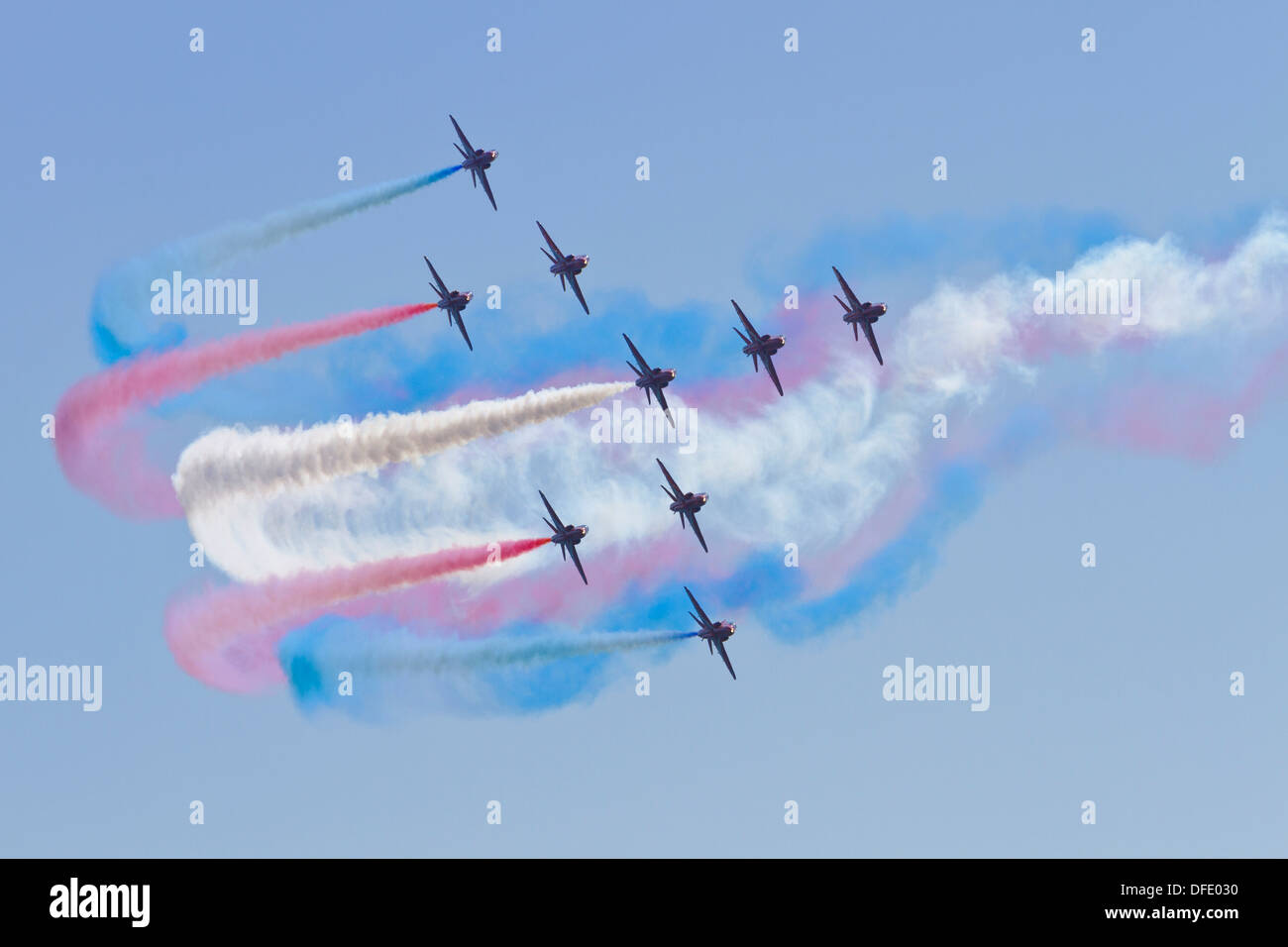 Red Arrows at the Bournemouth Air Show Stock Photo