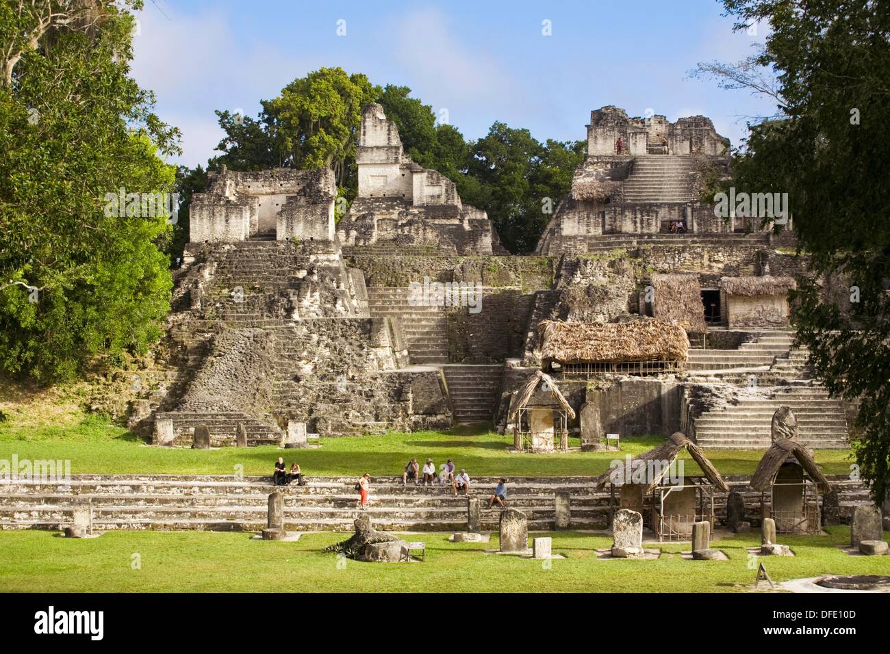 Great Plaza, Tikal, El Peten department, Guatemala Stock Photo