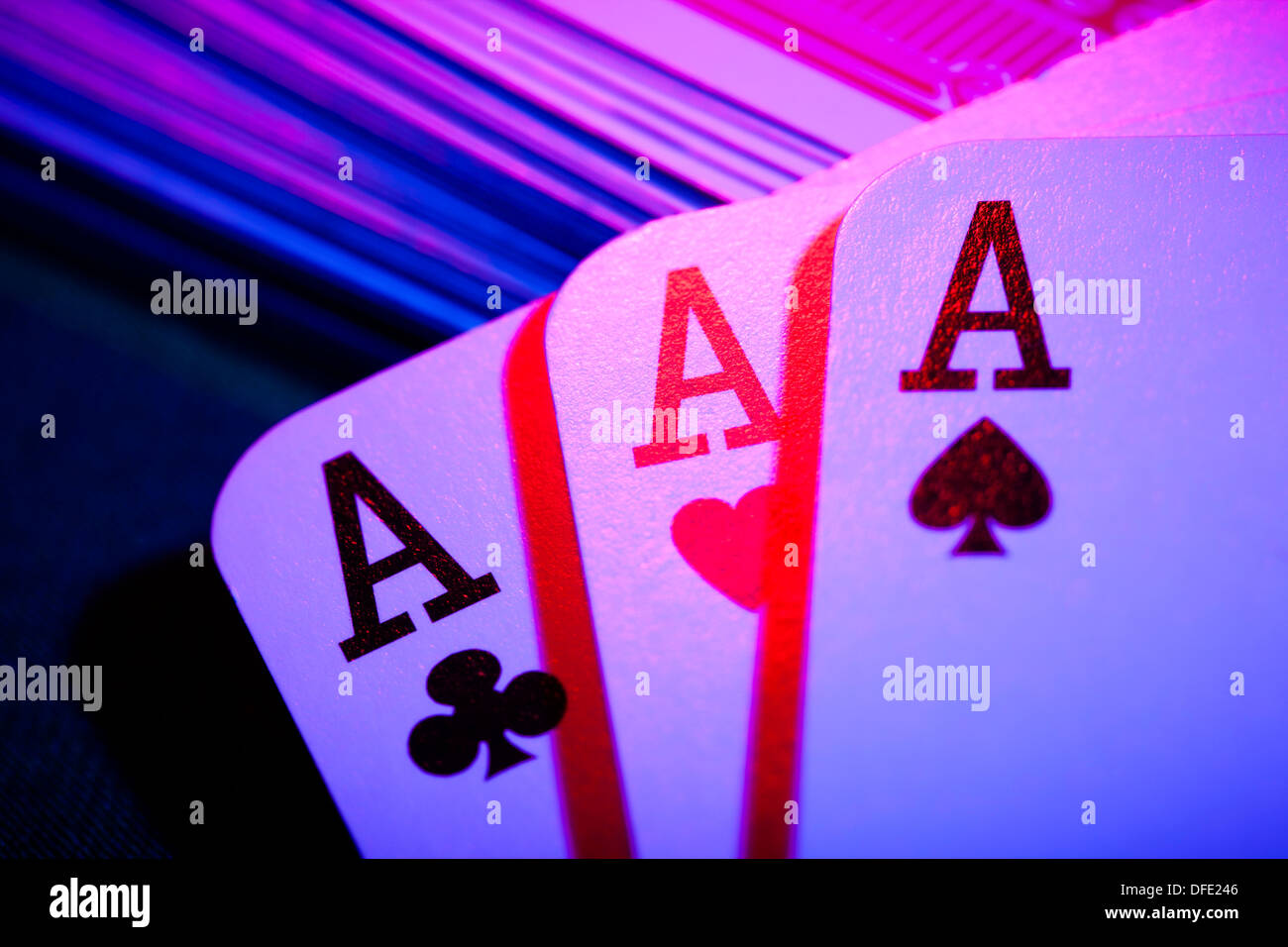 playing cards aces macro closeup colorful Stock Photo