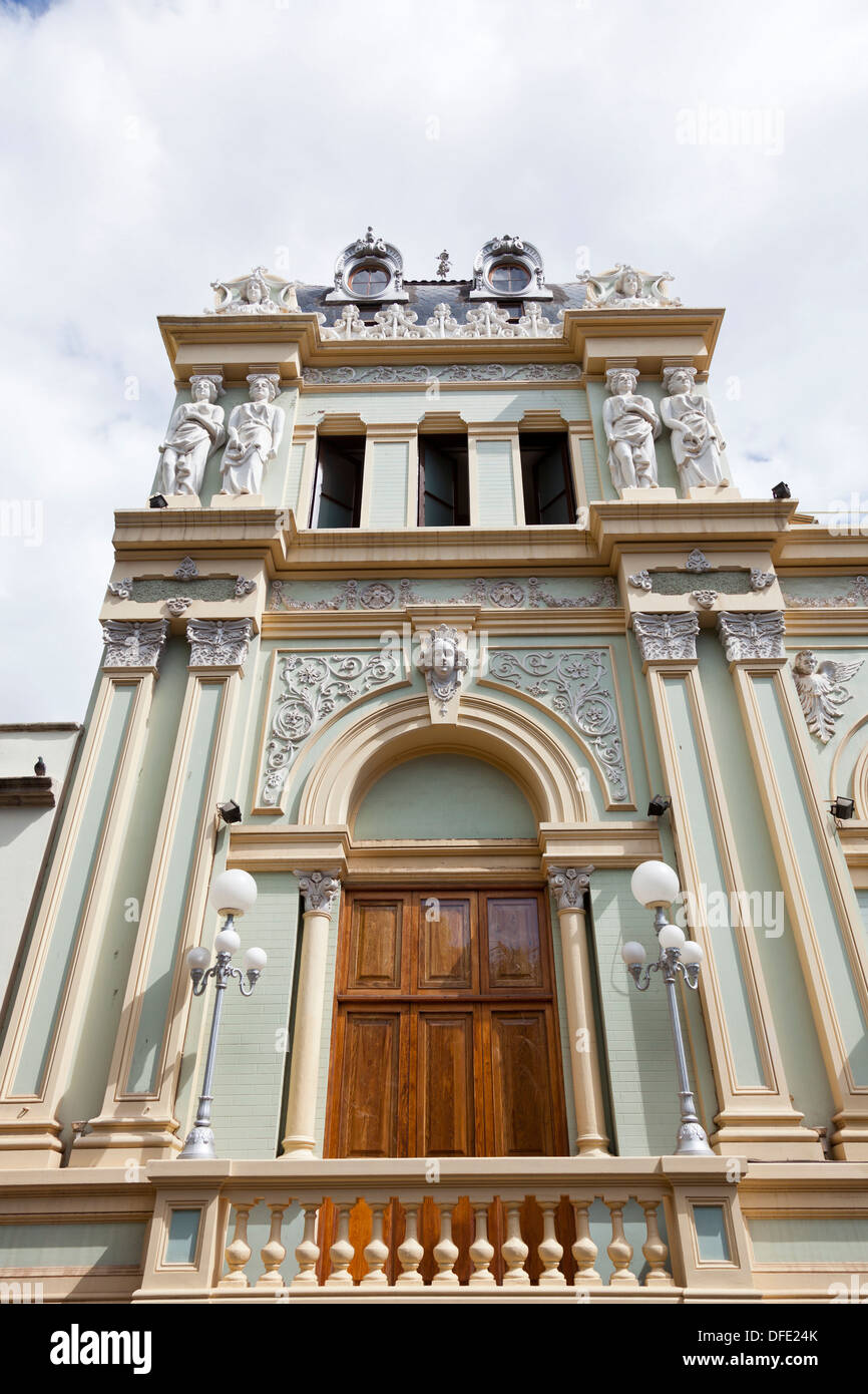 The ornate facade of the Circulo de Amistad 12 Enero building in Santa Cruz, tenerife, canary Islands, Spain Stock Photo