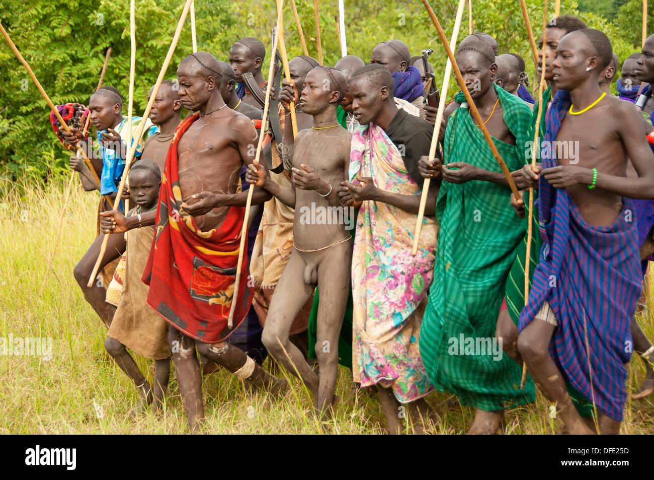 Donga Stick Fight Ceremony Surma High Resolution Stock Photography and