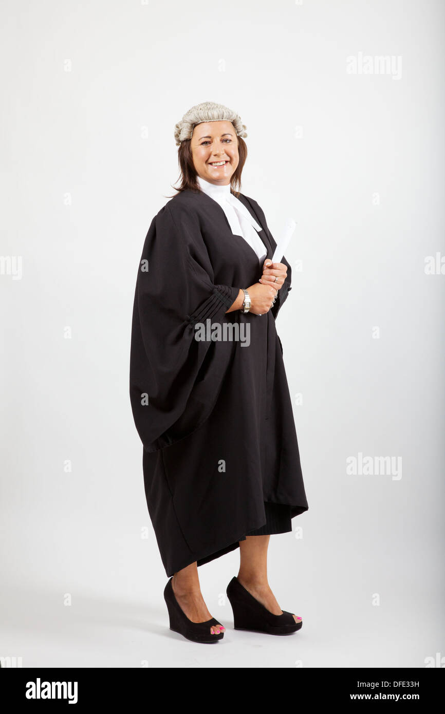 woman lawyer against white background Stock Photo