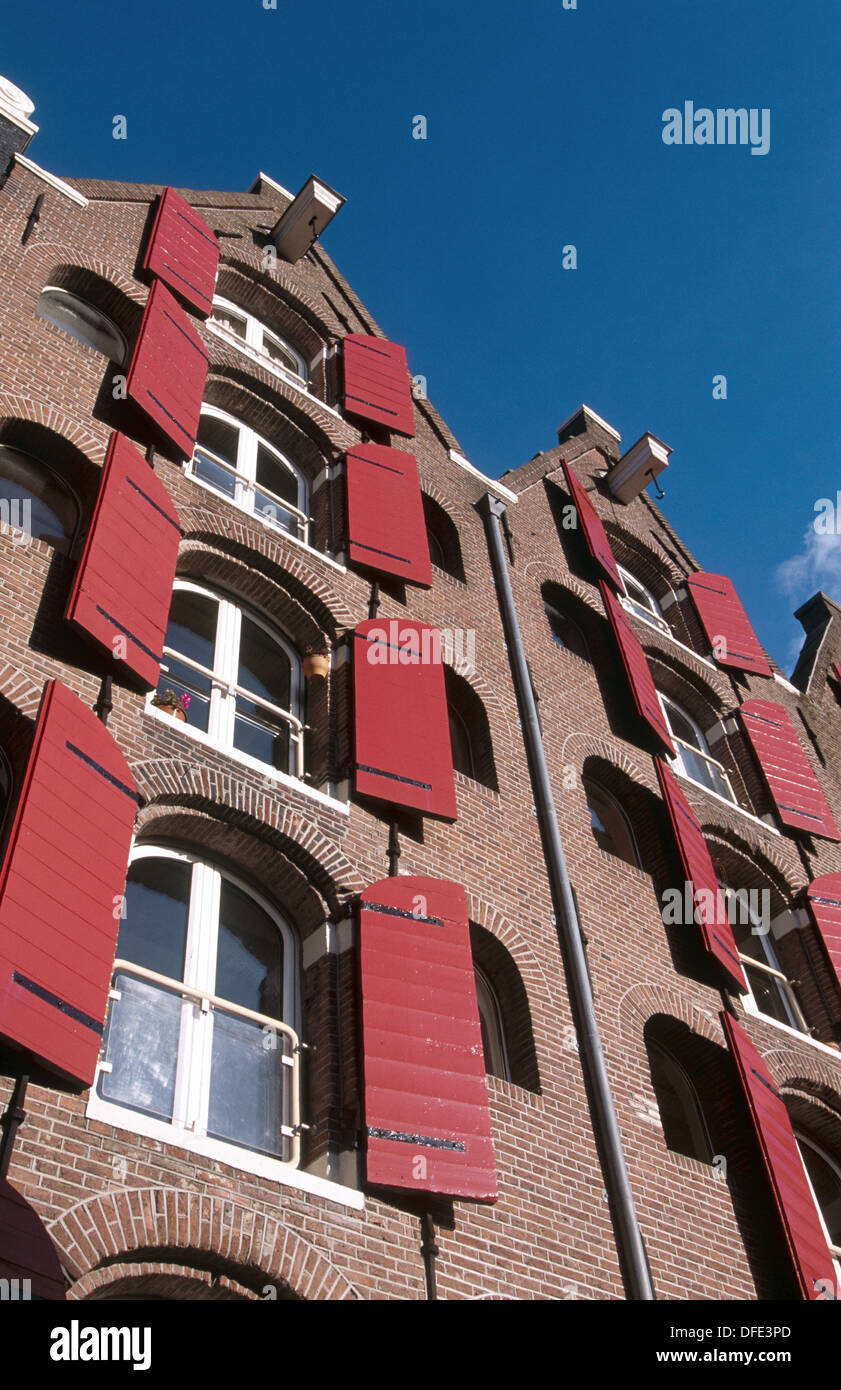 Converted warehouse with painted window shutters, Prinseneiland